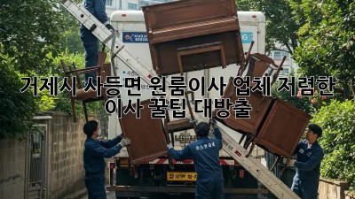 거제시 사등면 원룸이사 업체, 저렴한 이사 꿀팁 대방출! 🤩